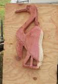 Heron chainsaw carving made from Red Cedar