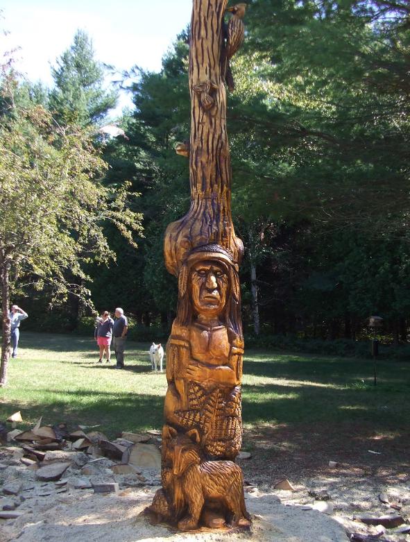 Native American chainsaw carving